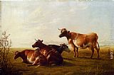 Thomas Sidney Cooper Cows in a Meadow painting